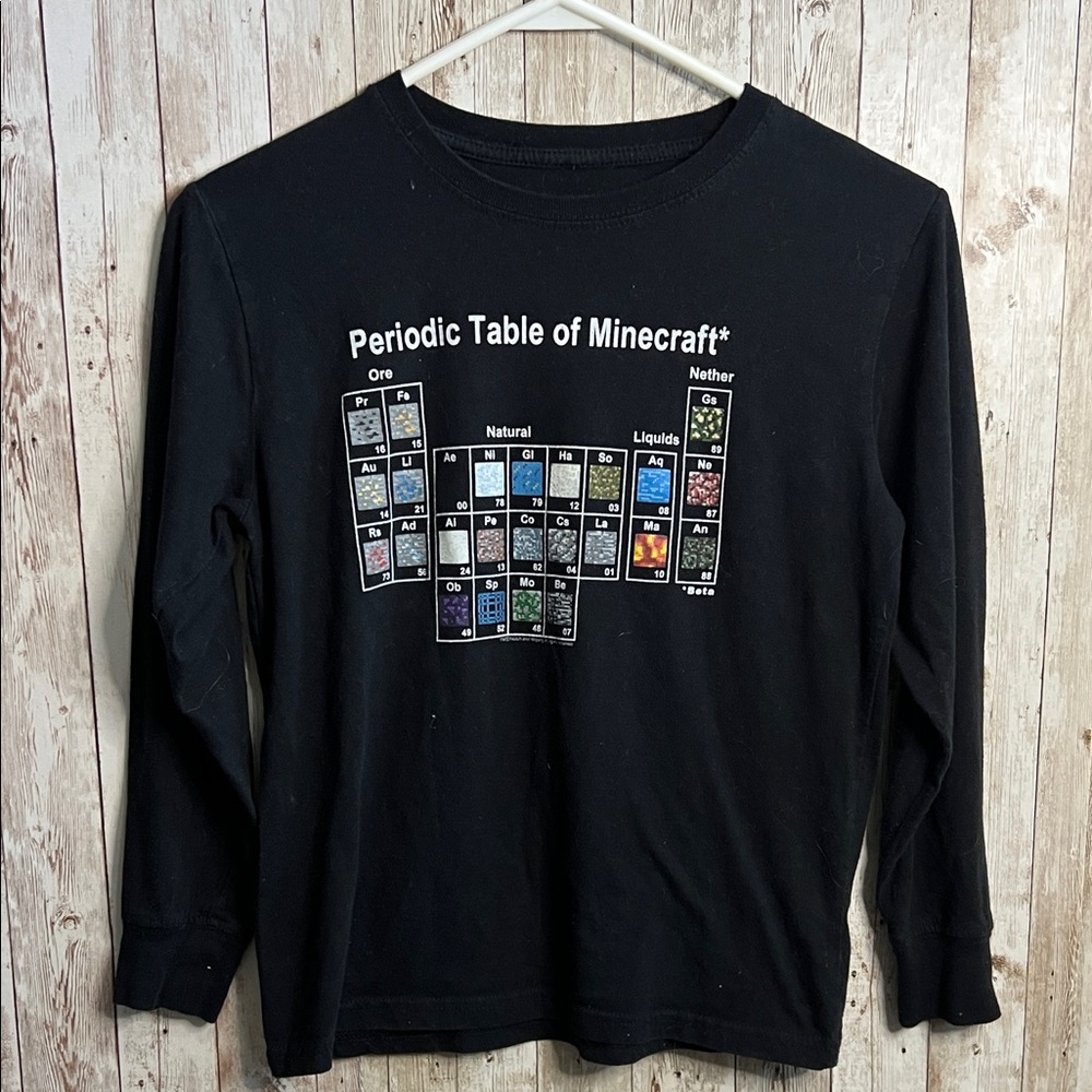 🌖Minecraft Periodic Table Kids Long Sleeve Tee - Black